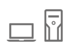 Icon von einem Laptop und einem PC