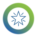 Icon: Green star in a circle with blue and green color gradient