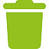 Grünes Icon eines Mülleimers